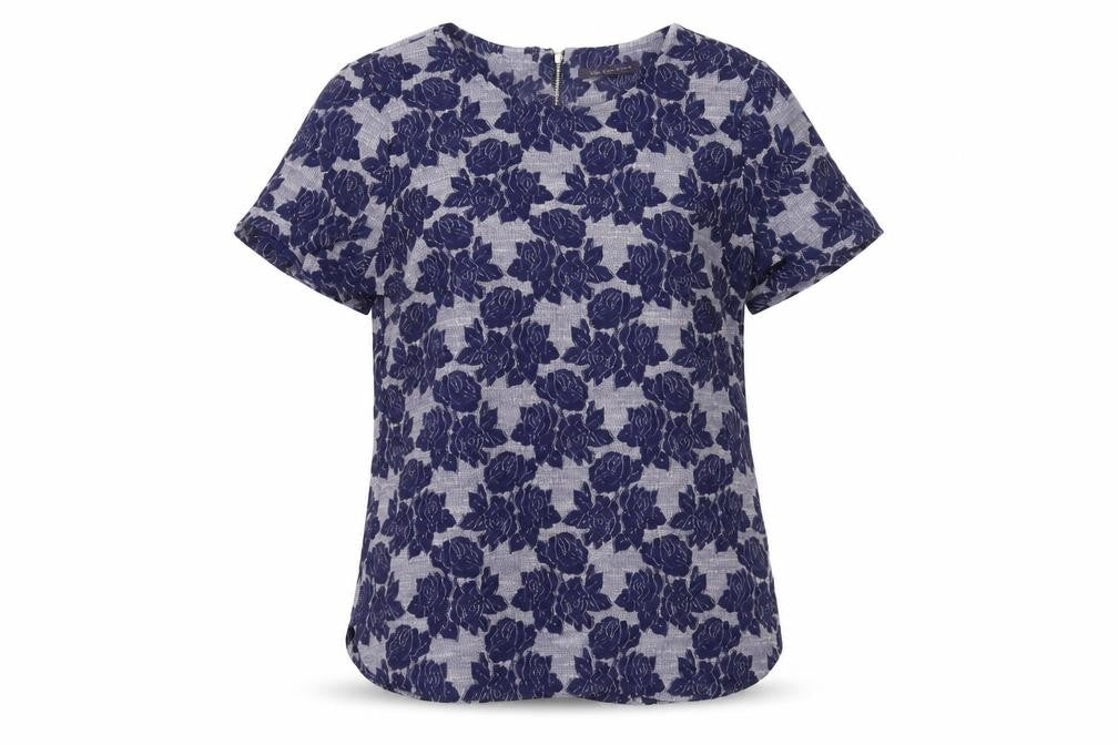 Marks and Spencer Women's Blue Floral Tunic Blouse Size 10
