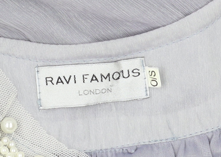 Ravi Famous Women’s Purple Beaded Sleeveless Blouse