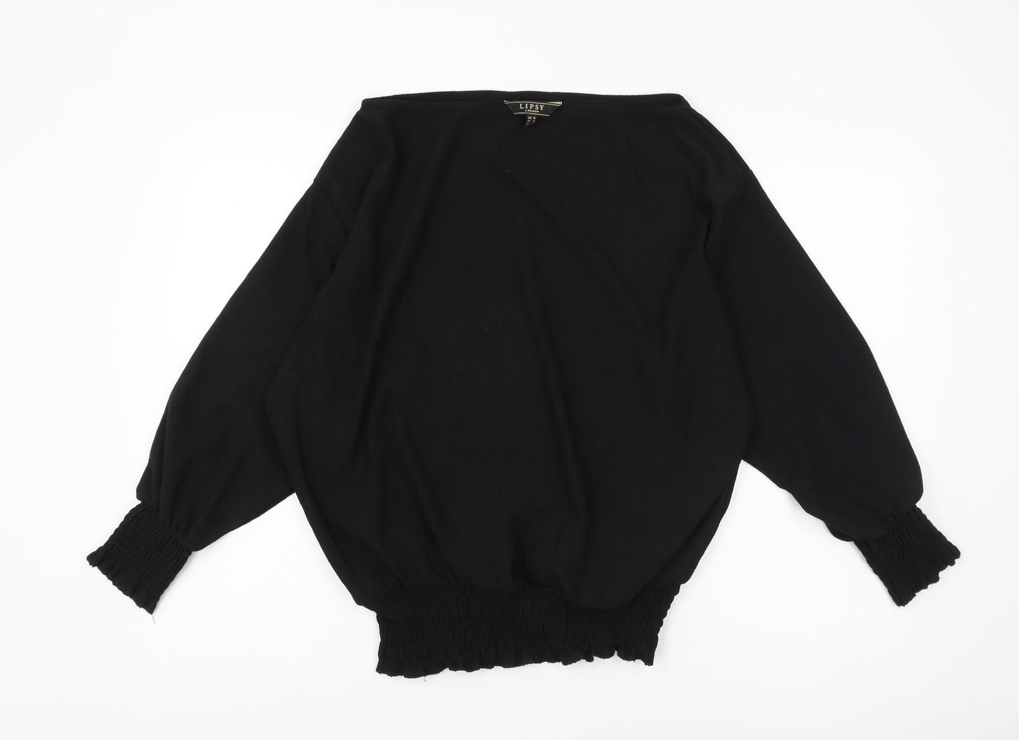 Lipsy Women's Black Boat Neck Blouse Size 14
