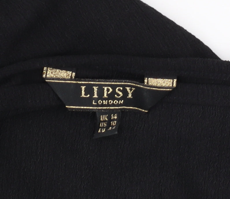 Lipsy Women's Black Boat Neck Blouse Size 14
