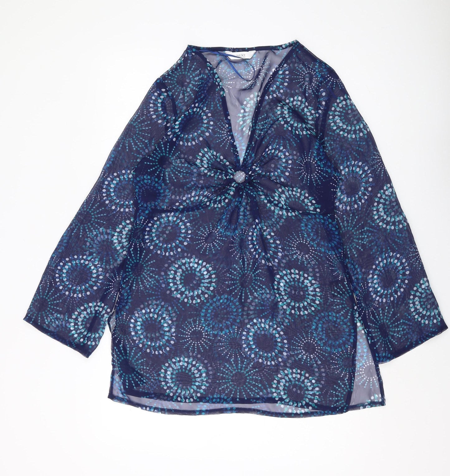 Next Women's Multicoloured V-Neck Blouse Size 12