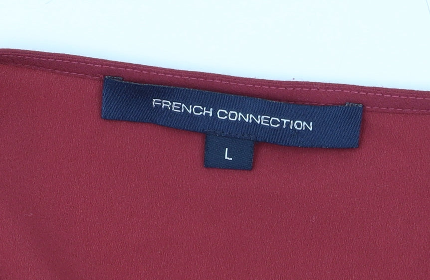 French Connection Women's Red Wrap Blouse L