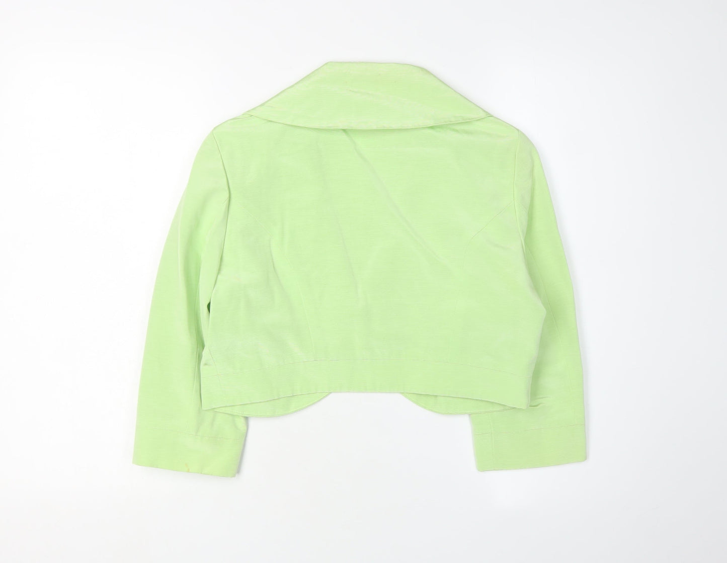 Alexon Women's Green Cropped Blazer, Size 12, Shawl Collar
