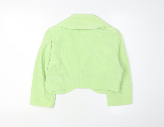 Alexon Women's Green Cropped Blazer, Size 12, Shawl Collar