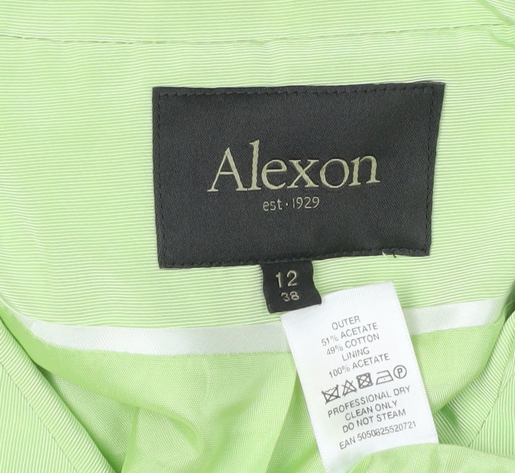 Alexon Women's Green Cropped Blazer, Size 12, Shawl Collar