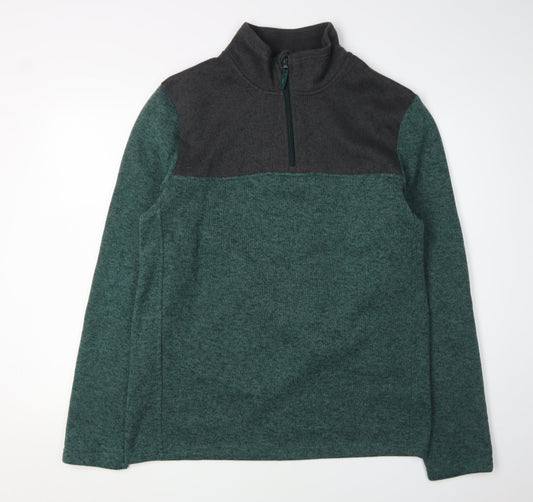 Mountain Warehouse Men's Green 1/4 Zip Sweatshirt L
