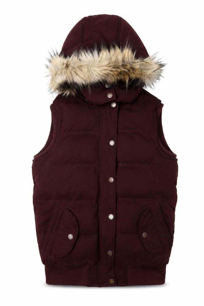 Womens UK Size 8 Regular FatFace Brown Polyester Blend Waistcoat
