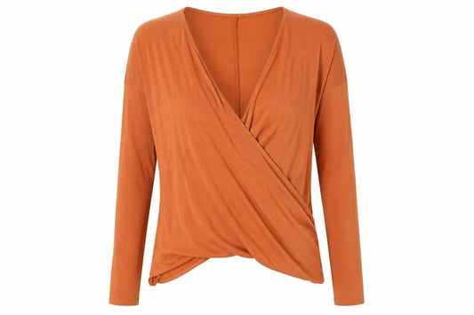 Womens UK Size XS Abercrombie & Fitch Orange Viscose Blend Wrap