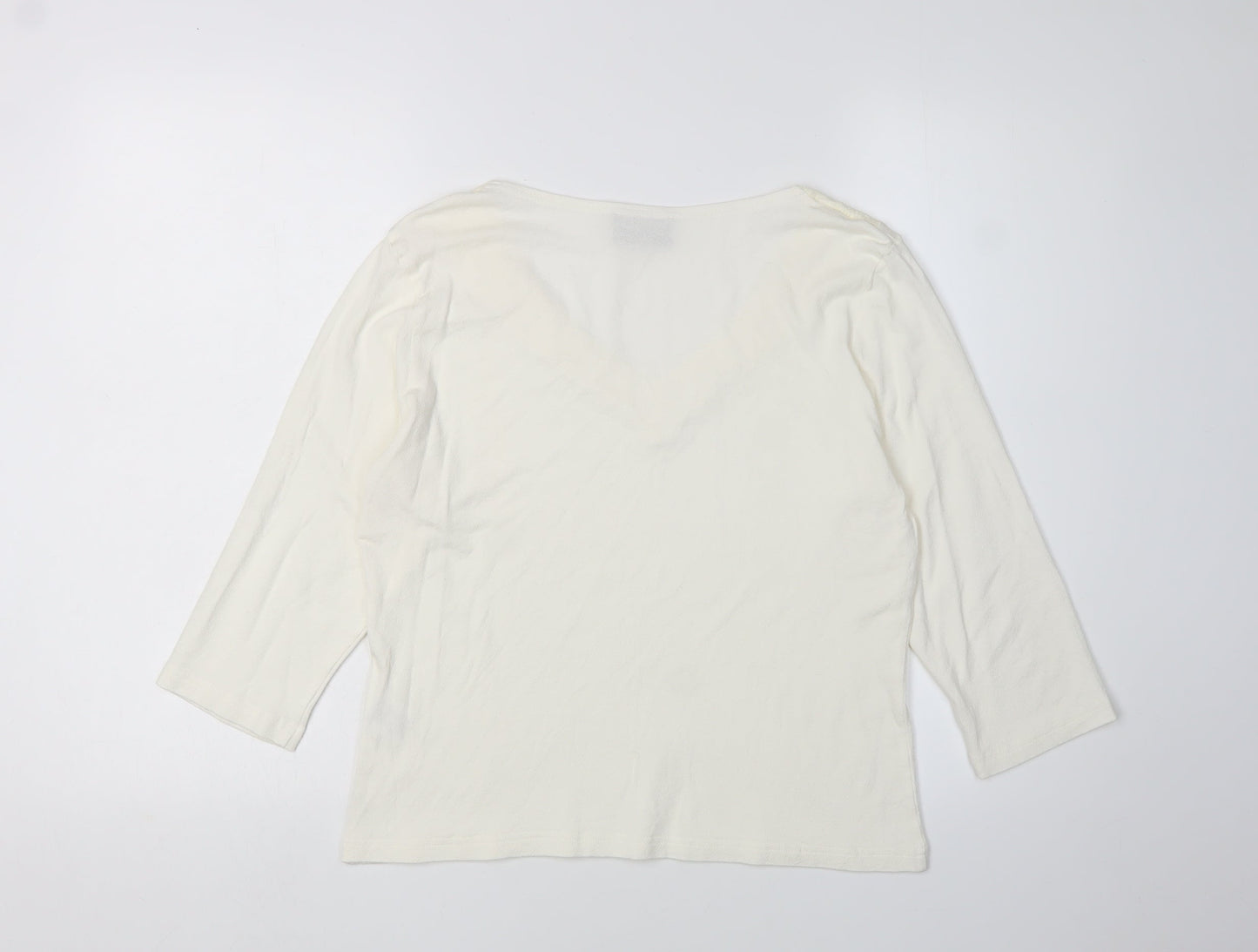 ALEX & CO Women's Ivory Blouse, Size 12, V-Neck