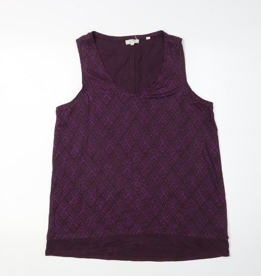Fat Face Women Purple L Basic Tank Top Casual