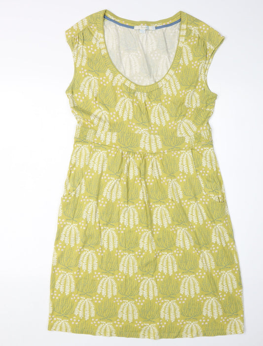 Boden Women's Green Floral Shift Dress Size 12