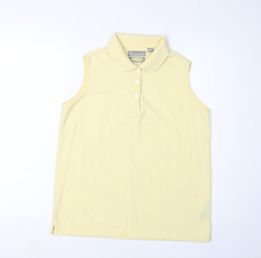 Greg Norman Yellow Sleeveless Polo Shirt for Women