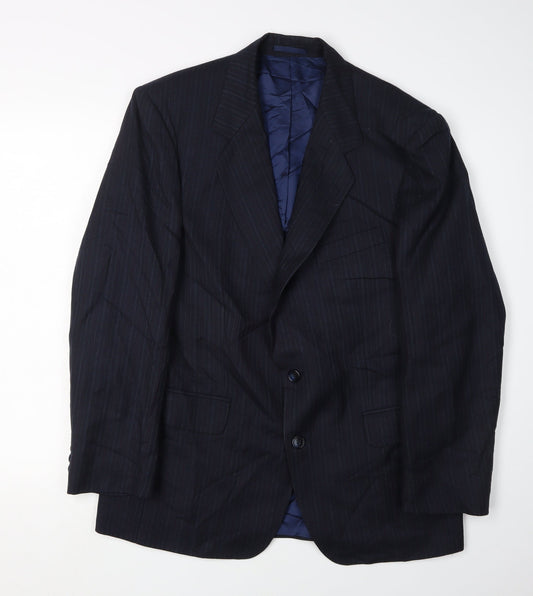 Magee Men's Blue Striped Blazer 40 Single-Breasted
