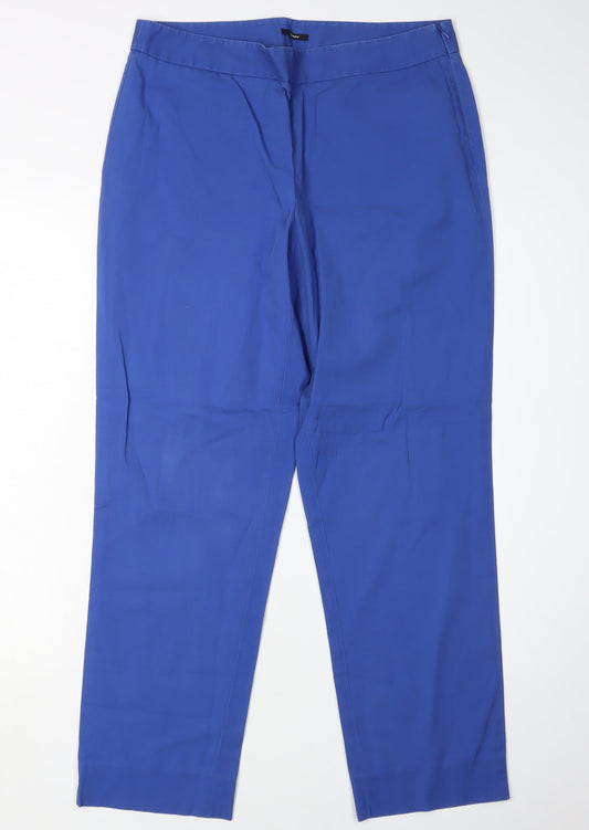 DKNY Women's Blue Smart Trousers, Size 8, Regular Fit