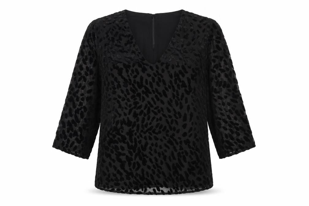 Womens UK Size 6 Jaeger Black Viscose Blend Blouse