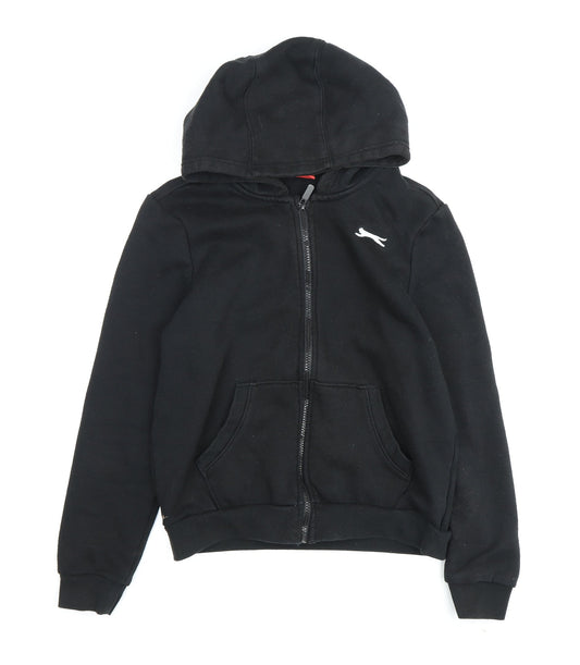 Slazenger Boys Black Full Zip Hoodie, Size 158