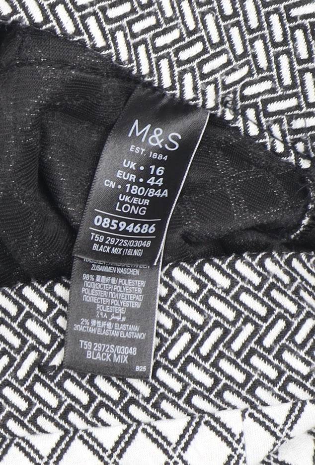 Marks and Spencer Women’s Black Geometric Pencil Skirt