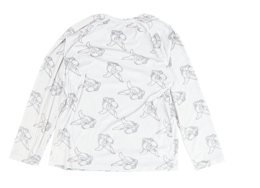 Disney Women’s Bambi Pyjama Top Long Sleeve White S
