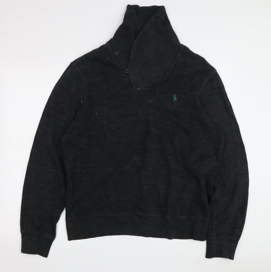 Polo by Ralph Lauren Men's Black Henley Sweatshirt L