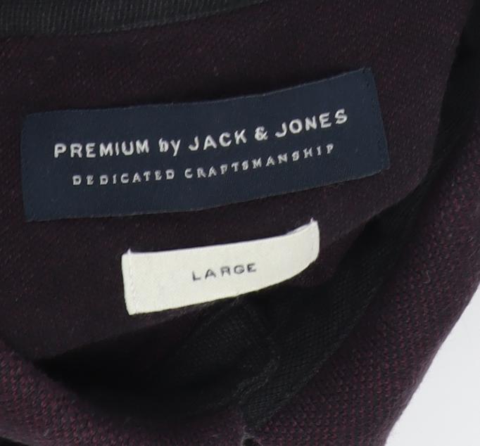 Jack & Jones Men's Purple Cotton Polo Shirt L