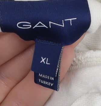 GANT Men's XL Ivory Pullover Hoodie with Pocket