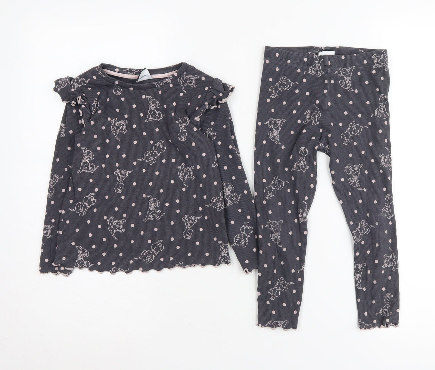 Disney 101 Dalmatians Girls Black Pyjama Set 3-4 Years