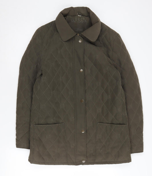 KLASSIK Women's Brown Quilted Jacket Size 12 Regular Fit