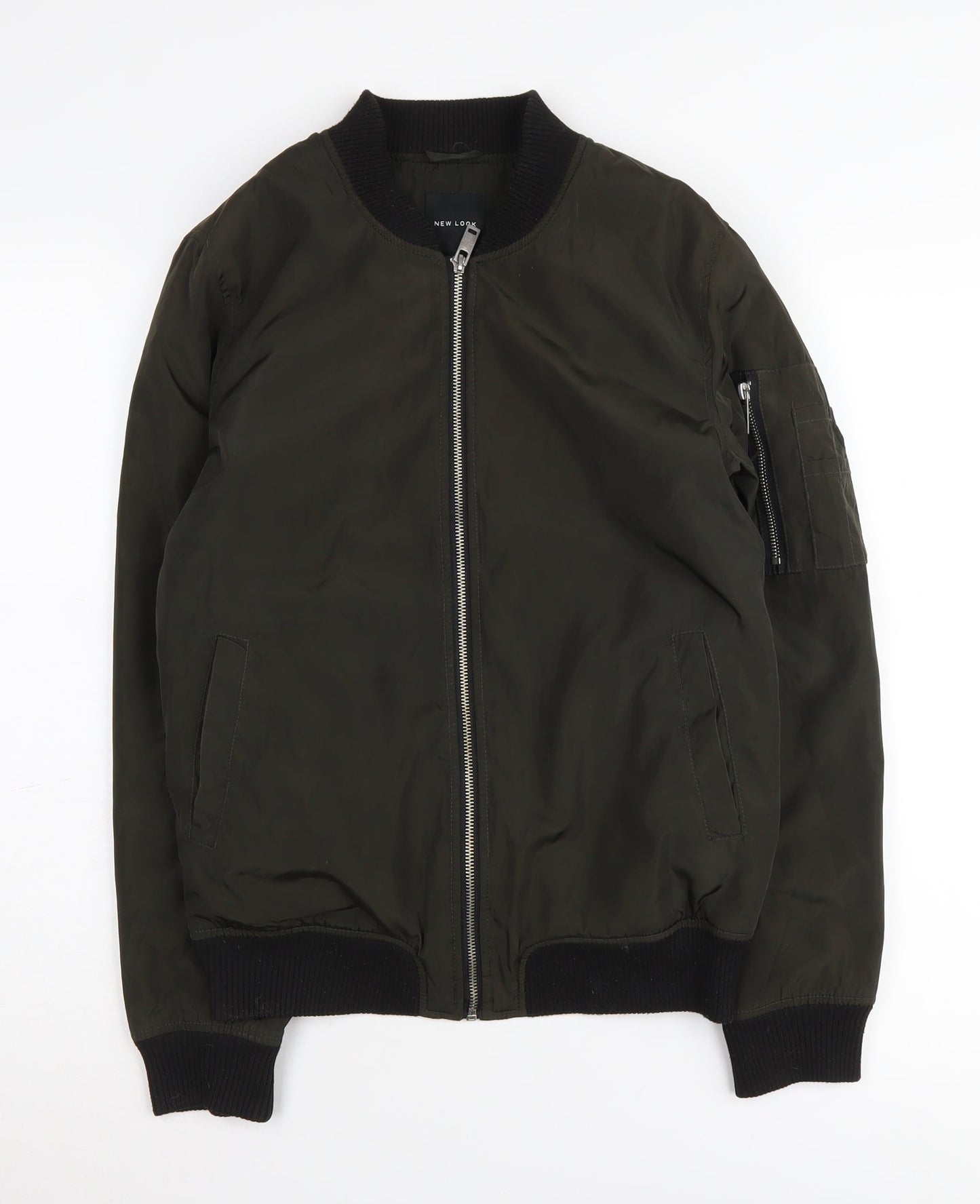 New Look Women's Green Bomber Jacket Size 10