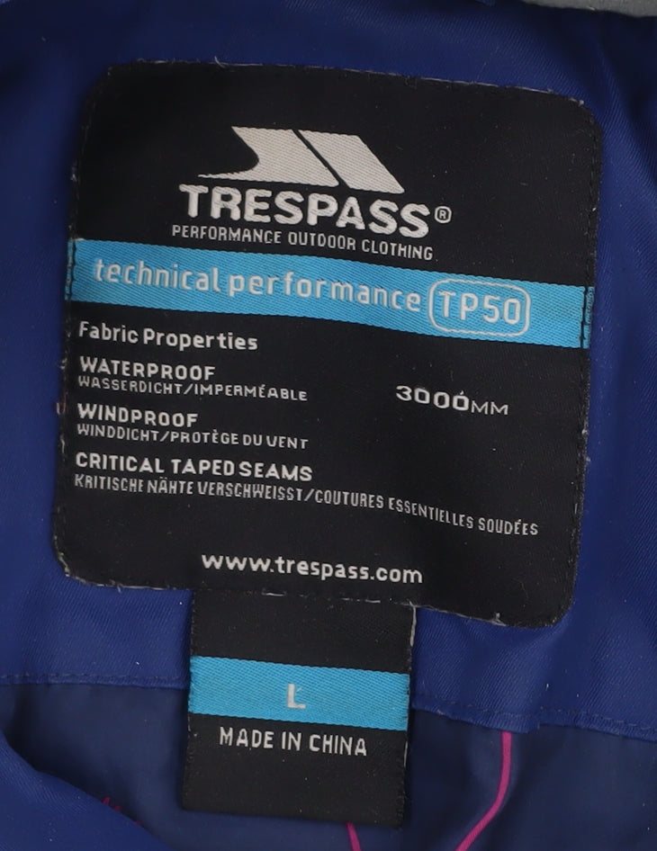 Trespass Men's Blue Hooded Parka Jacket, Size L