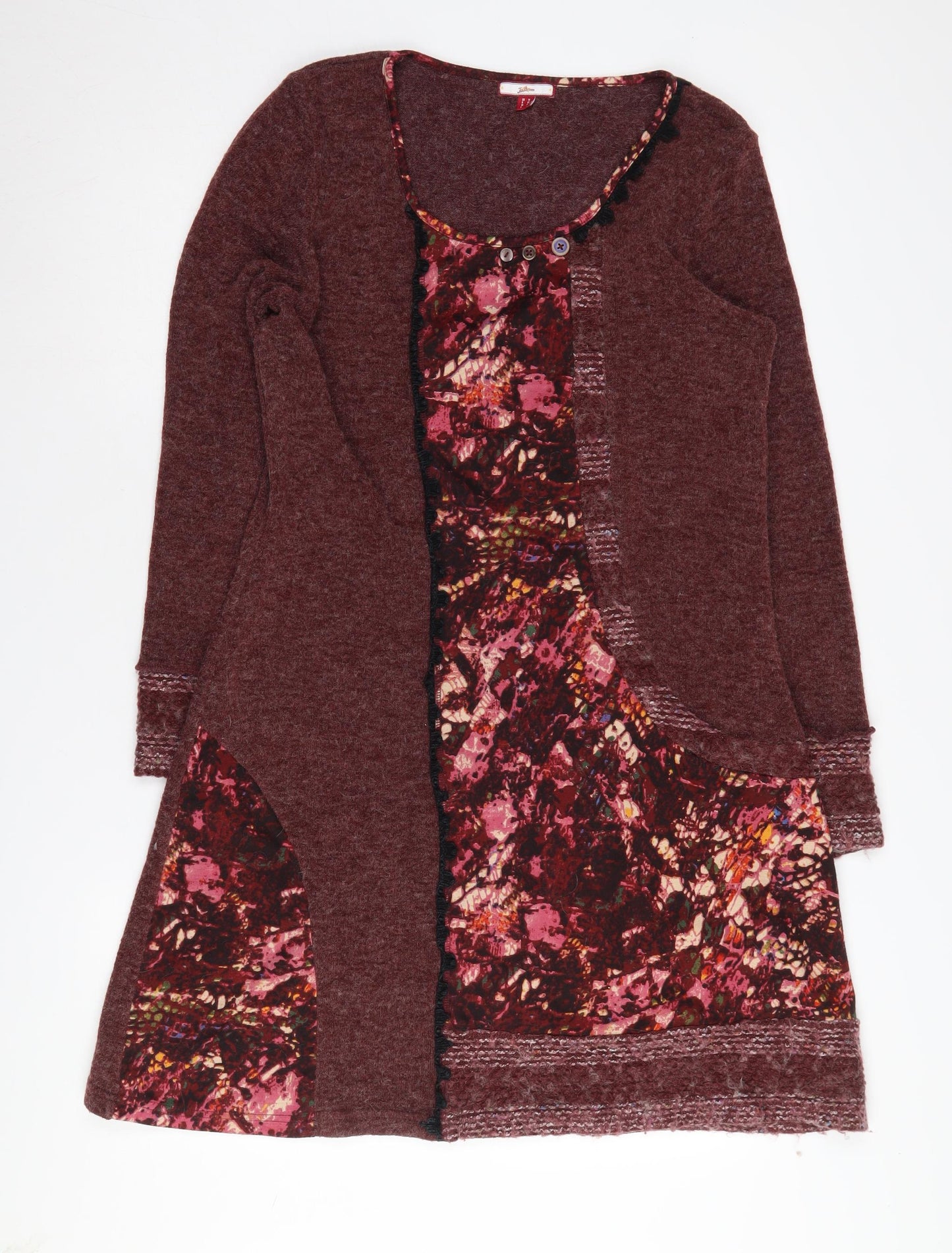Joe Browns Women's Floral Knit Dress Brown UK 14