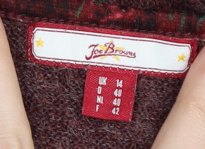 Joe Browns Women's Floral Knit Dress Brown UK 14
