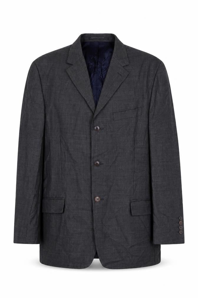 Mens 40 Chest Regular Pierre Cardin Grey Two-Button Blazer