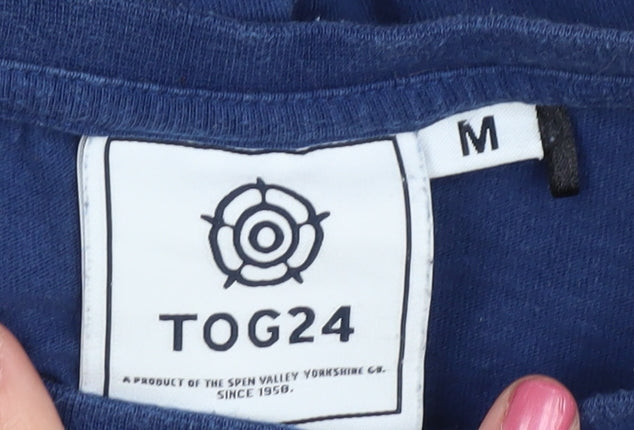 TOG24 Men's Blue Medium Cotton T-Shirt