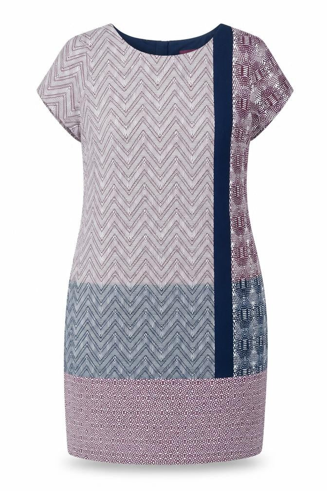 Next Women's Multicoloured Chevron Shift Dress, Size 8