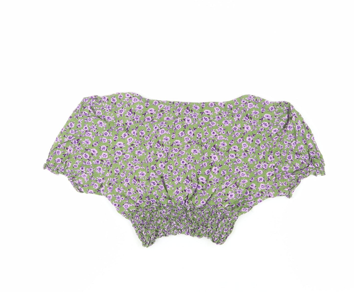 Motel Women's Multicoloured Floral Cropped Blouse - Size S