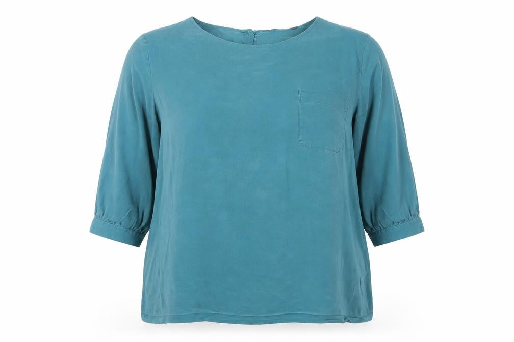 Womens UK Size 16 French Connection Blue Viscose T-Shirt
