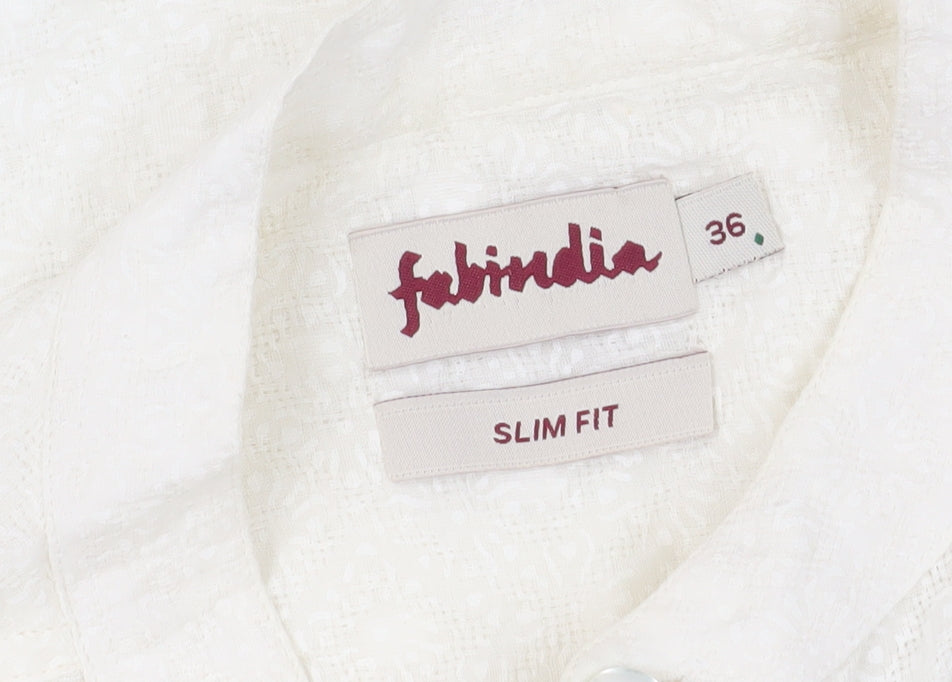 Fabindia Women's White Slim Fit Blouse, Size 8