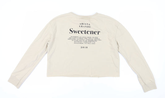 Ariana Grande Women Beige Pullover Sweatshirt Size 10/12