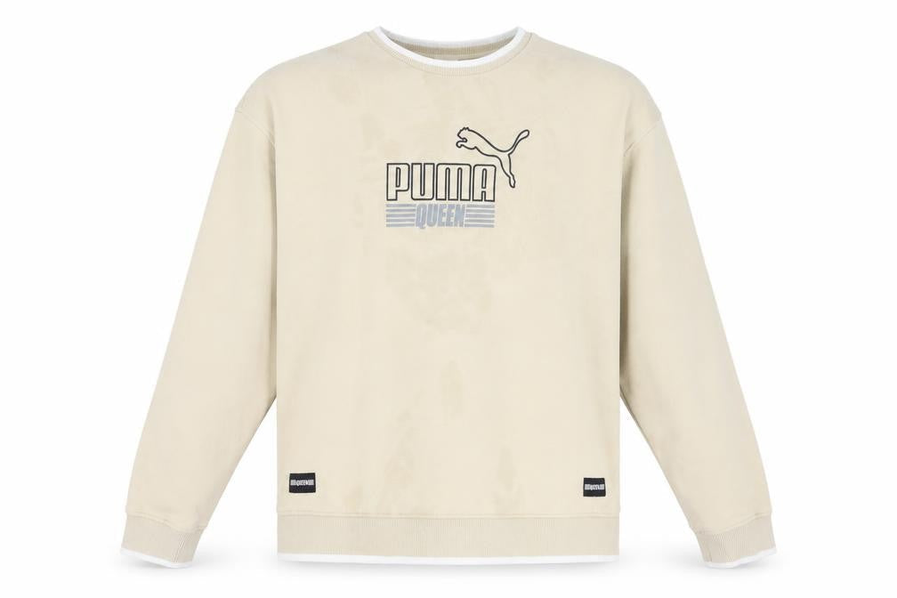Mens UK L  PUMA Beige Pullover Sweatshirt