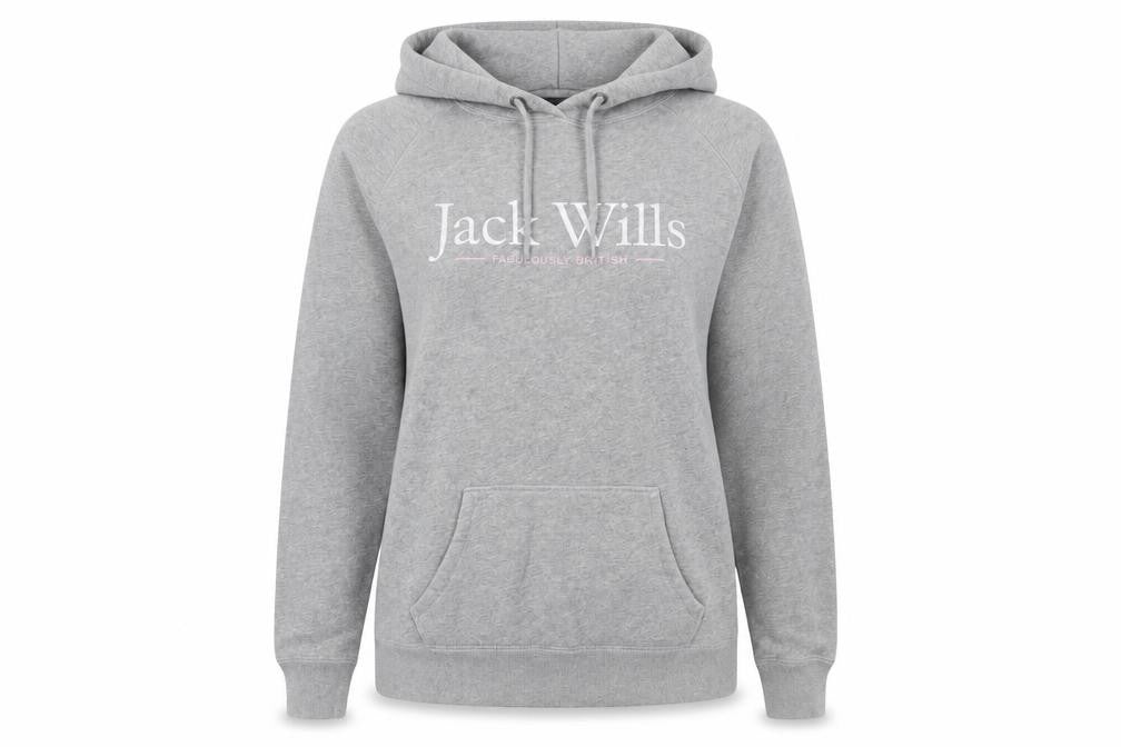 Womens UK 10 Regular Jack Wills Grey Pullover Hoodie