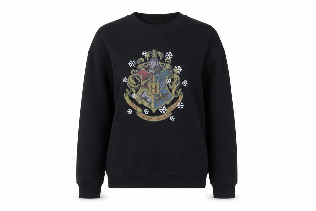 Unisex Adults UK S Regular Harry Potter Black Pullover Sweatshirt