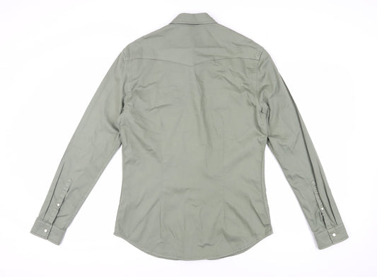 ASOS DESIGN Men's Green Long Sleeve Shirt