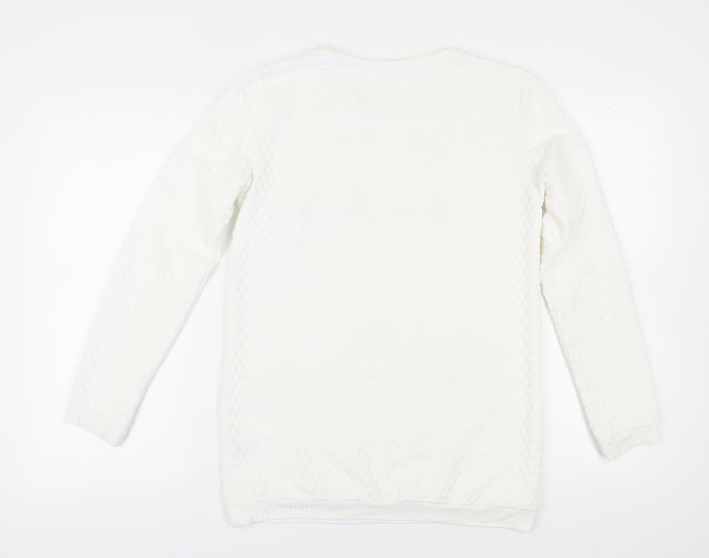 H&M Girls White Sequin Pullover Sweatshirt Size 12