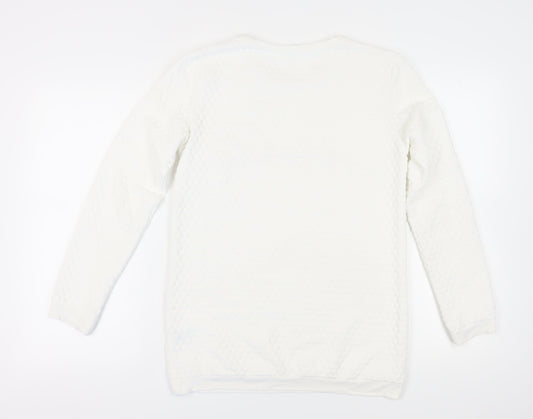 H&M Girls White Sequin Pullover Sweatshirt Size 12
