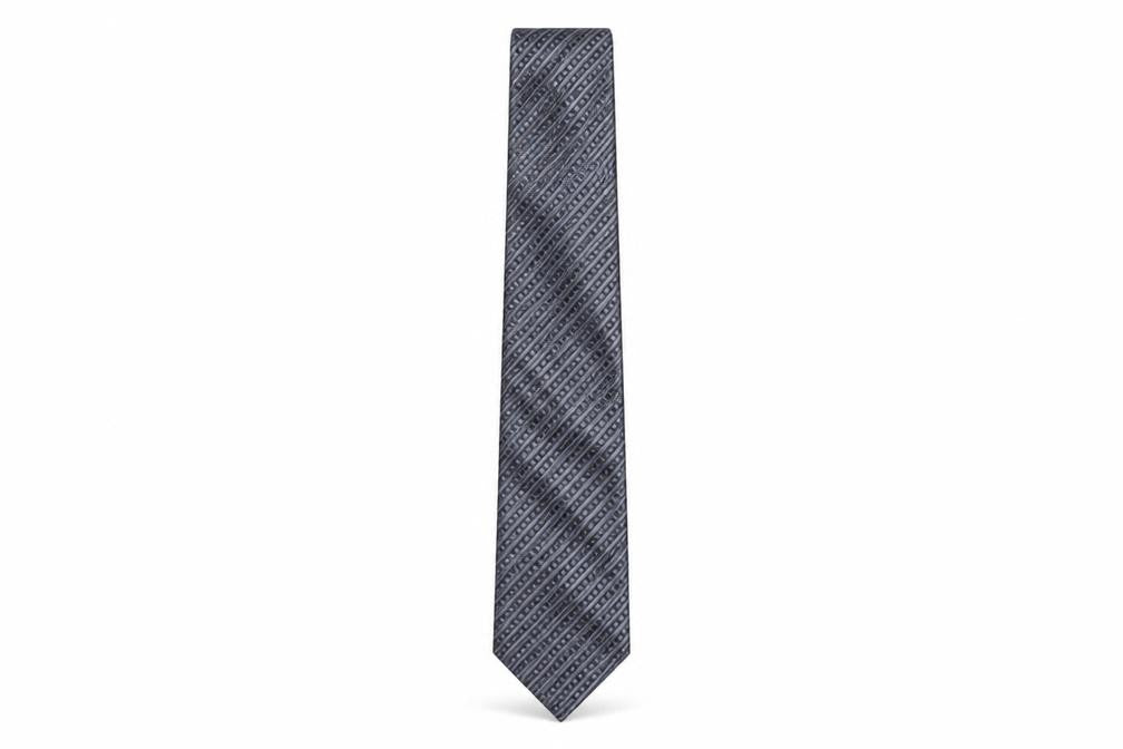 Front view of Thomas Nash Men's Black Geometric Tie