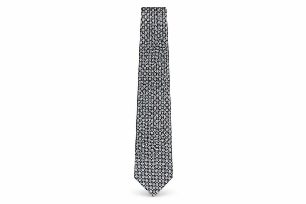 Van Heusen Men's Geometric Silk Tie - Black/Blue
