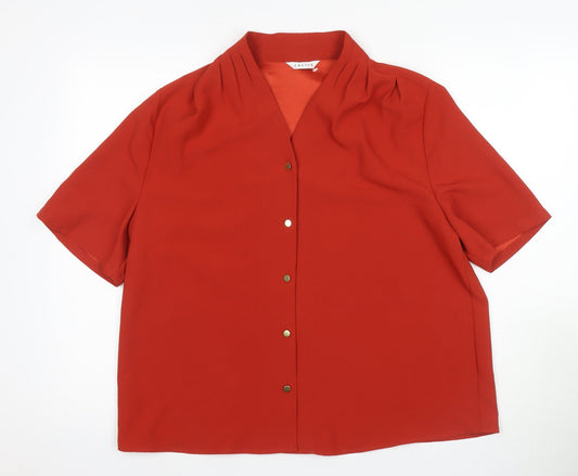 Eastex Women's Red Button-Up Top - Size 16
