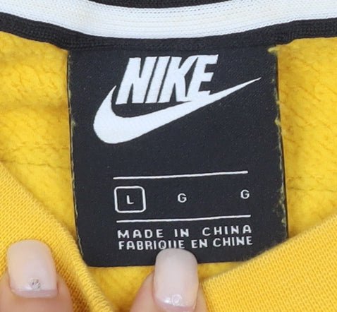 Nike Men's Yellow Graphic Pullover Sweatshirt L