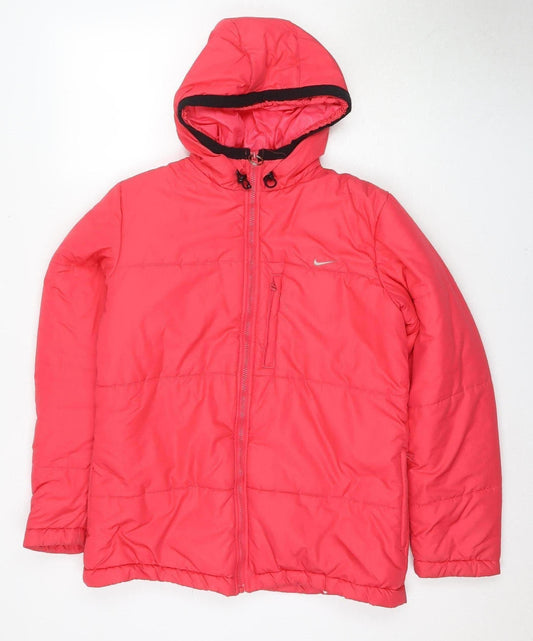 Nike Women's Pink Puffer Jacket Size 10/12