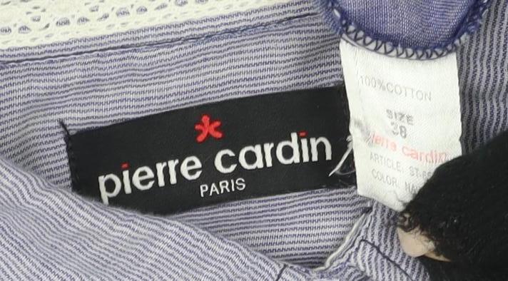 Pierre Cardin Men's Blue Striped Dress Shirt
